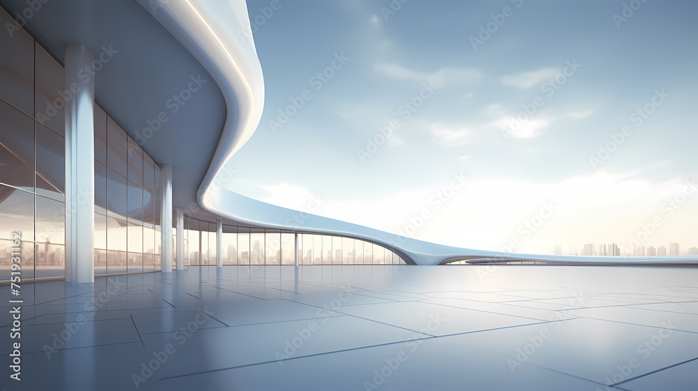 Fototapeta premium Abstract architectural exterior design, conceptual architectural design
