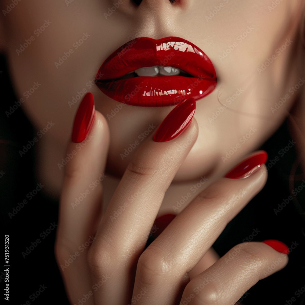 Naklejka premium woman with lips