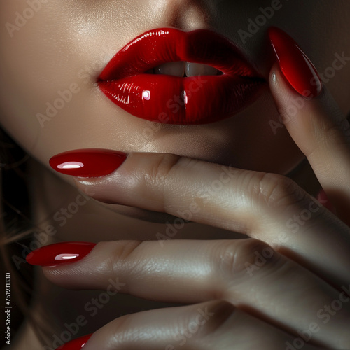 woman with red lips