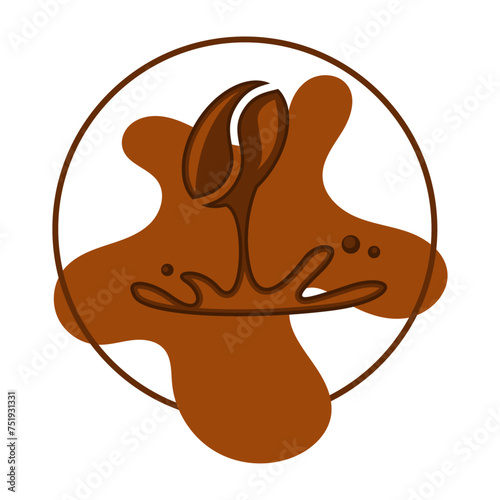 abstract vector illustration of fluid coffee bean for t shirt, hoodie, streetwear, clothing line, wallpaper, backdrop and background 