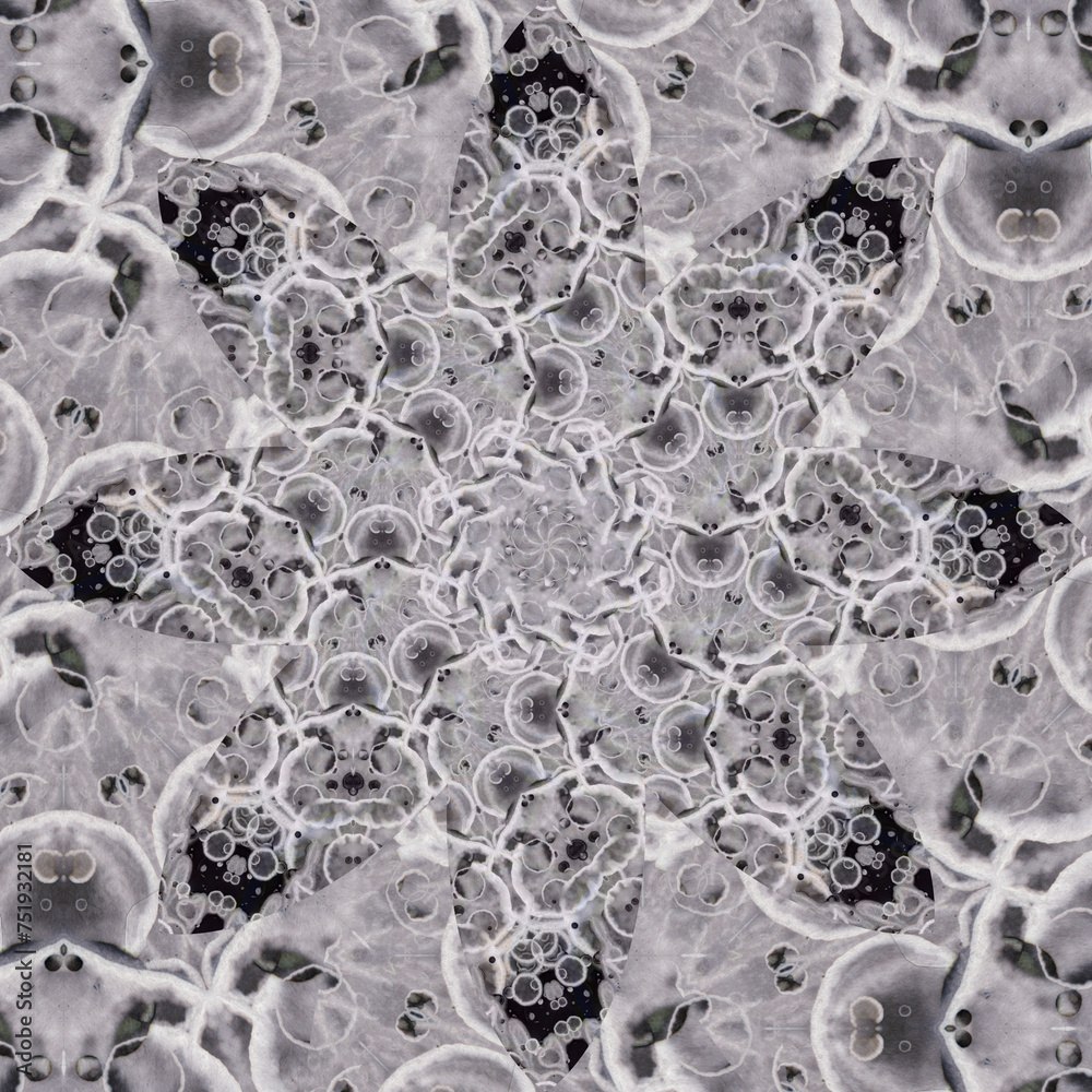 Obraz premium Seamless abstract square pattern. Symmetrical round pattern. Author's patterns.