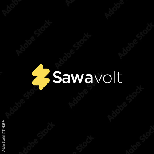 SW Letter Thunder volt logo design (ID: 751932994)