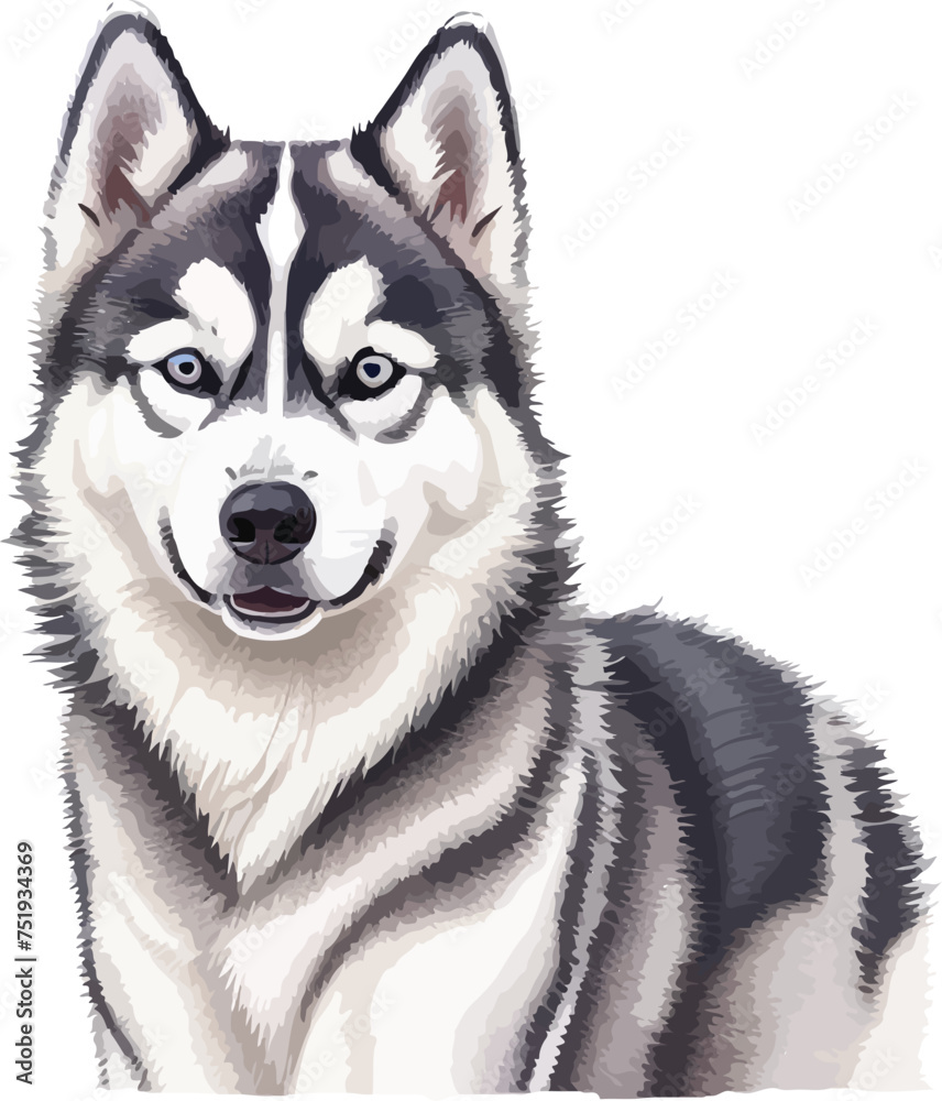 Siberian Husky dog head logo vector illustration art design. Noble Nature: Micro Stock Husky Head.