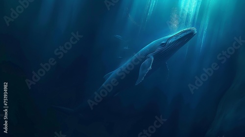 Moving through the dark cavernous depths I am surprised by the sudden appearance of a magnificent creature. Its sleek powerful body easily over 20 feet long exemplifies the