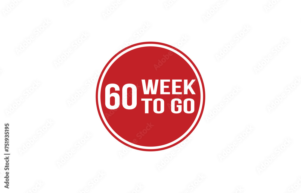 60 week to go red banner design vector illustration 60 week to go red banner design vector illustration