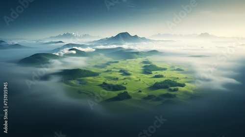 Tranquil island surrounded by calm waters