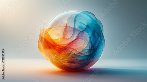 A stylized globe chart featuring a vibrant gradient of colors from deep blues to vibrant oranges symbolizing the potential for growth and stability in a welldiversified portfolio. photo