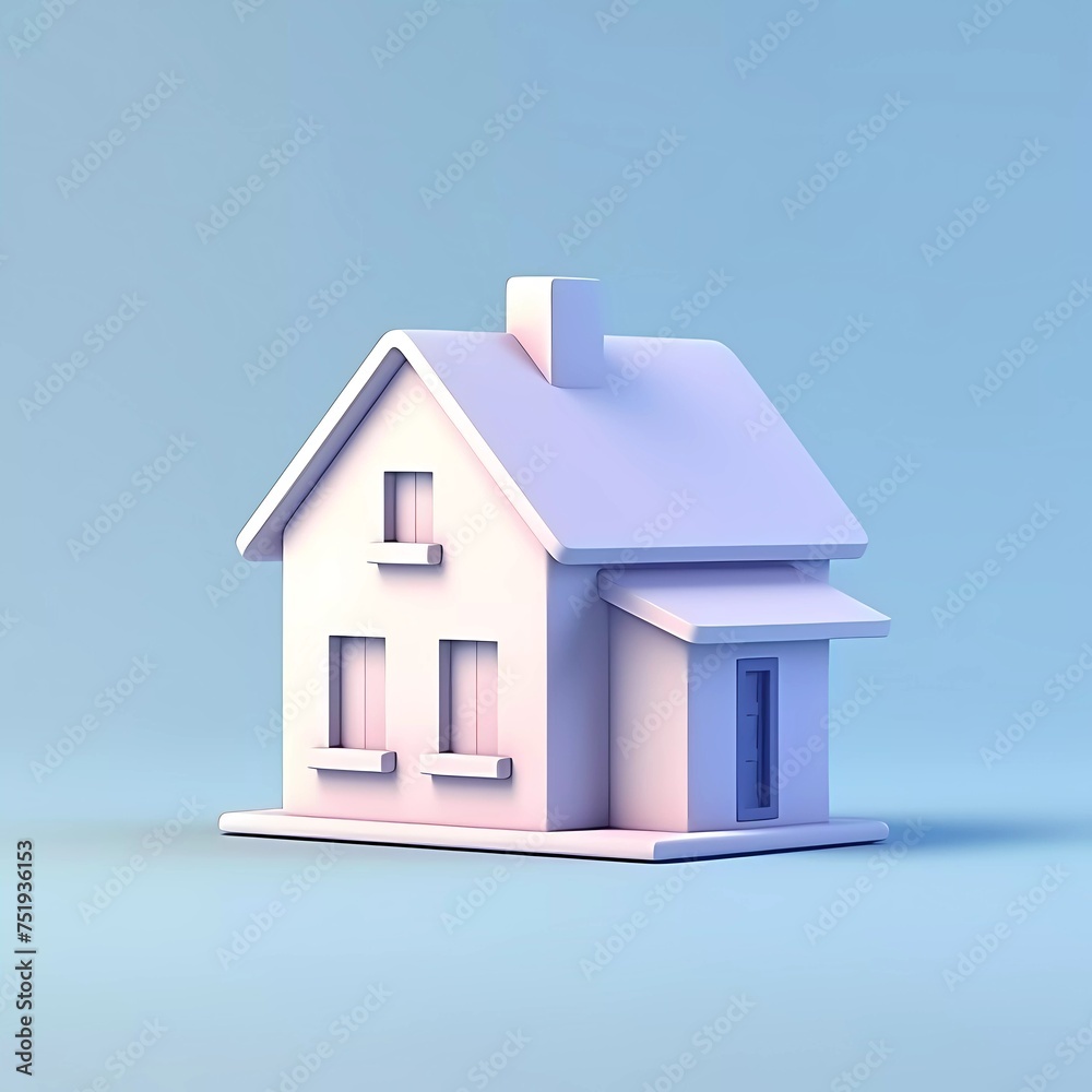 3d illustration rendering of house icon for simple real estate isolated on minimalist background 3d illustration rendering of house icon for simple real estate isolated on minimalist background