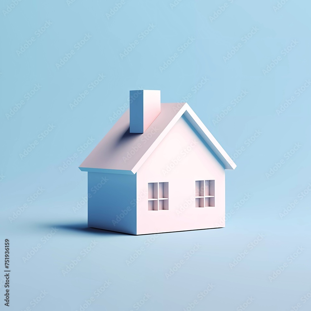 3d illustration rendering of house icon for simple real estate isolated on minimalist background 3d illustration rendering of house icon for simple real estate isolated on minimalist background