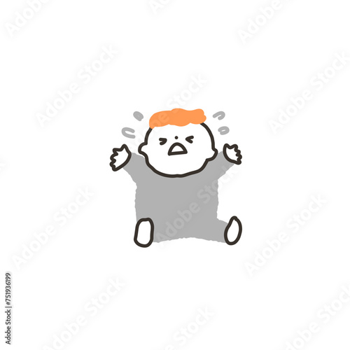 泣いて何かを訴える赤ちゃん