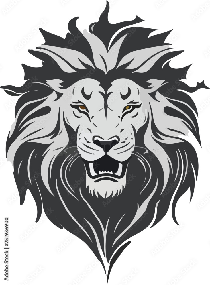 Lion head logo vector illustration art design. Regal Roar: Vector Lion Head Logo Icon.
