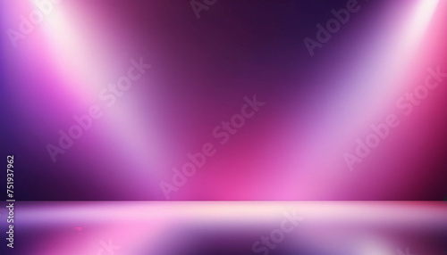 a studio background a glow in pink and purple lights, casting a captivating blurred gradient. the abstract ambiance elevates the visual appeal