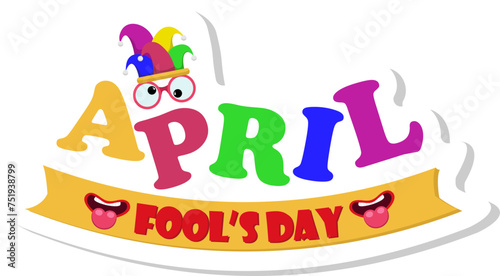 April Fool's Day Typography Sticker