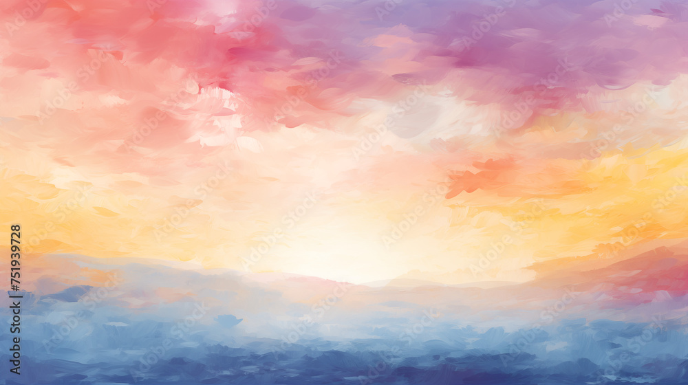 Colorful Abstract Painted Background with Sunrise Effect