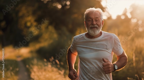 Aging Gracefully Senior Man Embracing a Healthy Lifestyle through Running