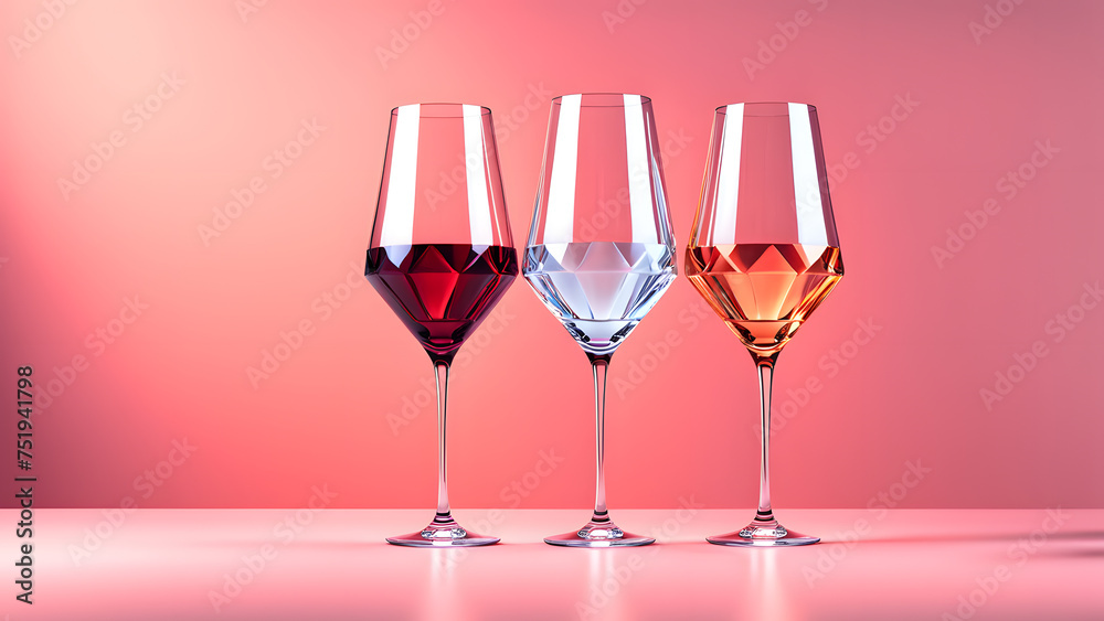 Savor the Moment with 3D Diamond Crystal Wine Glasses. Suitable for Celebration Banners
