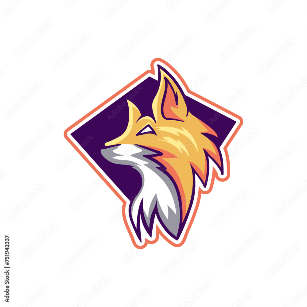 Obraz premium desert fox logo inside the shield