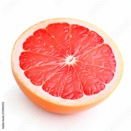 Grapefruit sliced isolated on white