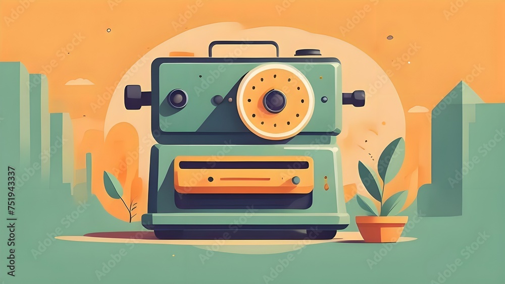 Obraz premium Botanical Behind the Lens: A Fusion of Tech and Nature