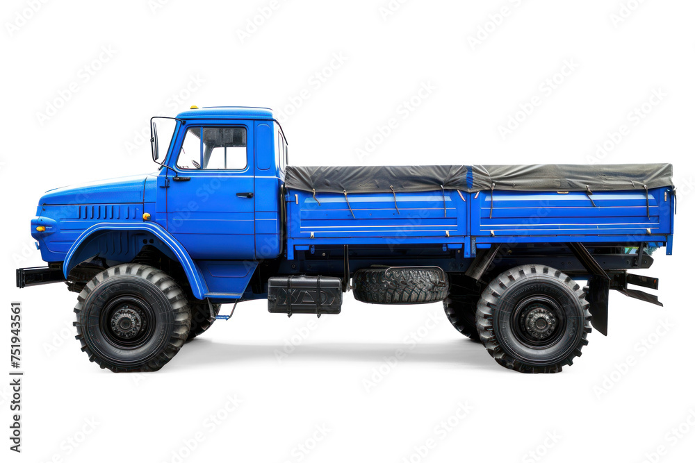 A truck blue, on on transparency background PNG
