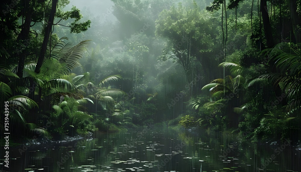 Rain forest - obrazy, fototapety, plakaty 