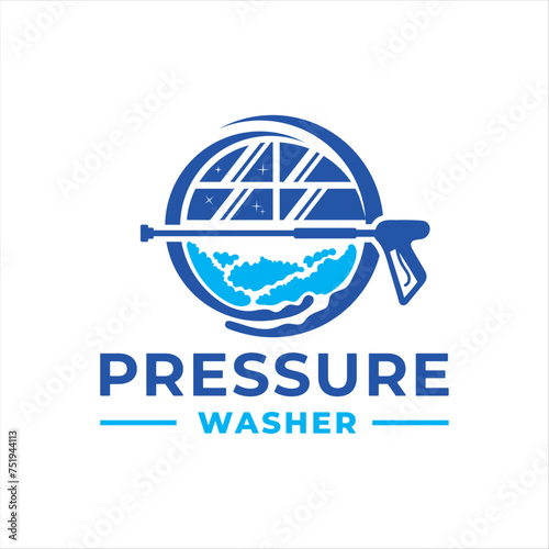 pressure washer logo for home and building cleaning