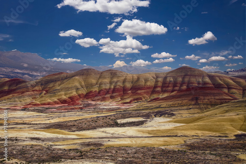 Striated red and brown paleosols in the Painted Hills photo