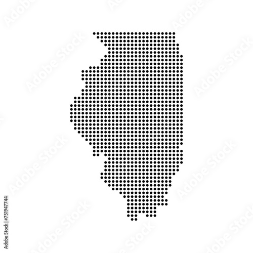 Illinois state map in dots