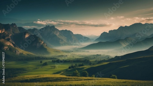 Amazing view to stunning landscape background