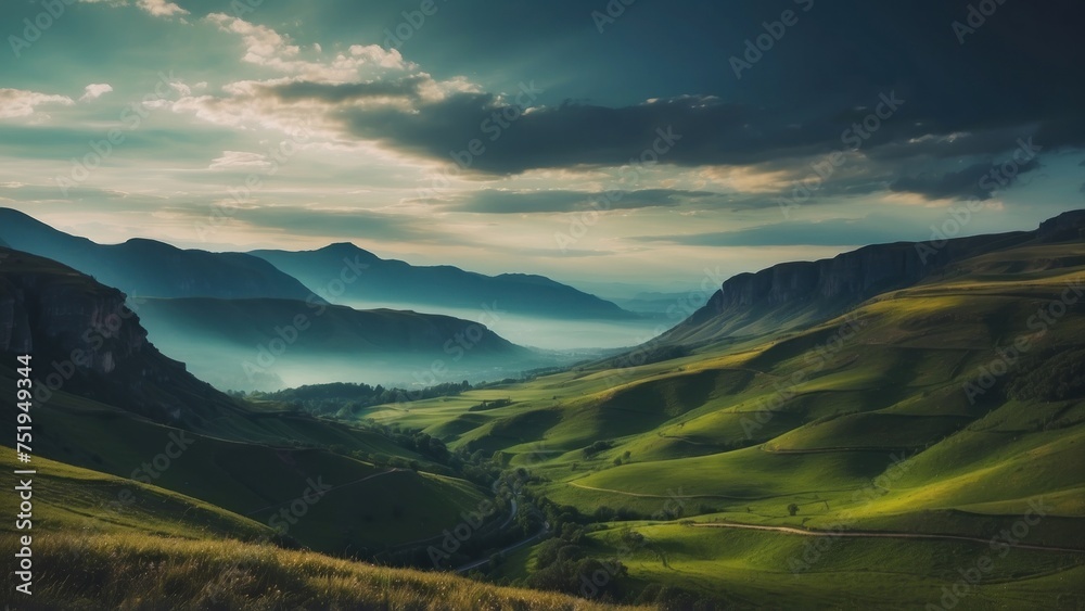 Amazing view to stunning landscape background