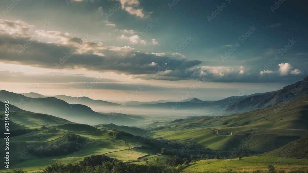 Naklejka premium Amazing view to stunning landscape background