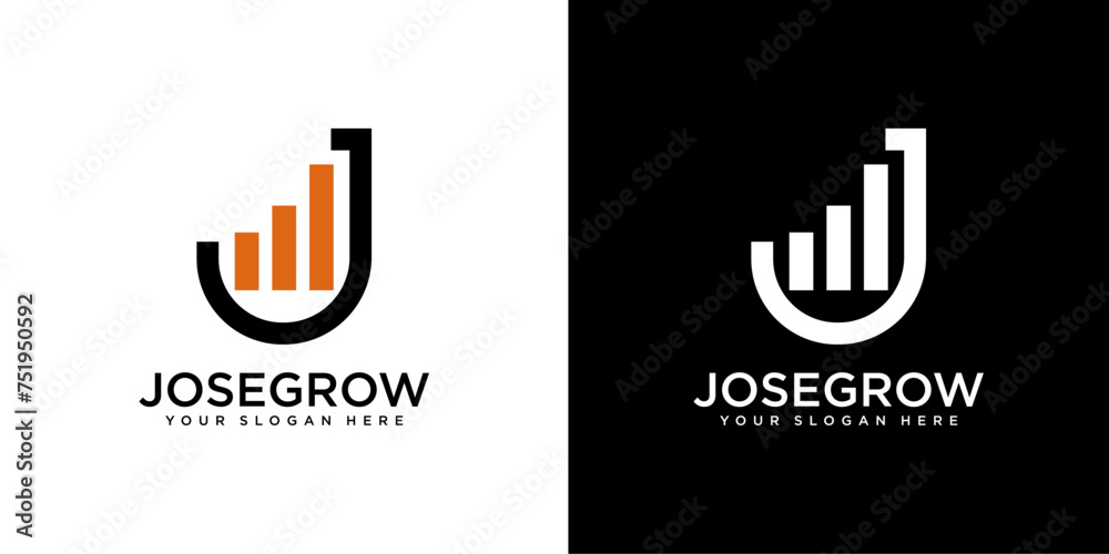 Obraz premium J Letter Logo Design template For Marketing, Finance, Consulting, Logistics Business. Initial J Logotype Sign element