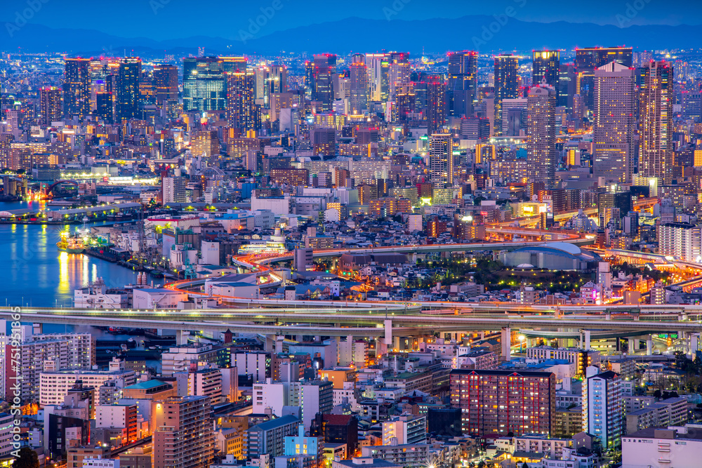 大阪咲洲庁舎コスモタワー展望台からの夜景