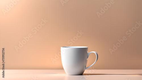 Minimalist 3D Coffee Cup Mockup Template Perfectly Isolated, Offering a Clear Canvas for Beverage and Breakfast Illustrations