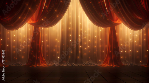 Decorative lights at wedding venue at night