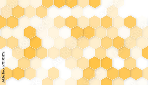 Hexagonal abstract background vector illustration.  Abstract background of yellow mosaic hexagons, vector design. © Mst