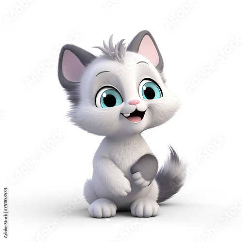 cartoon cat with blue eyes 