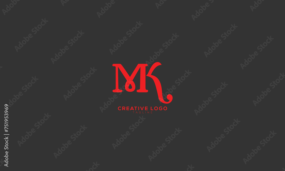 Obraz premium MK Abstract initial monogram letter alphabet logo design