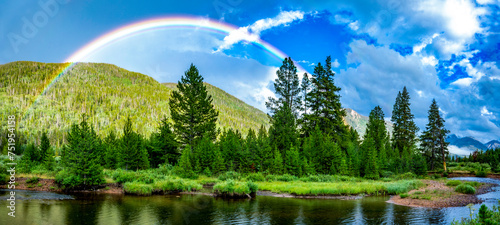 Tableau sur toile Rainbow in the Rocky Mountains