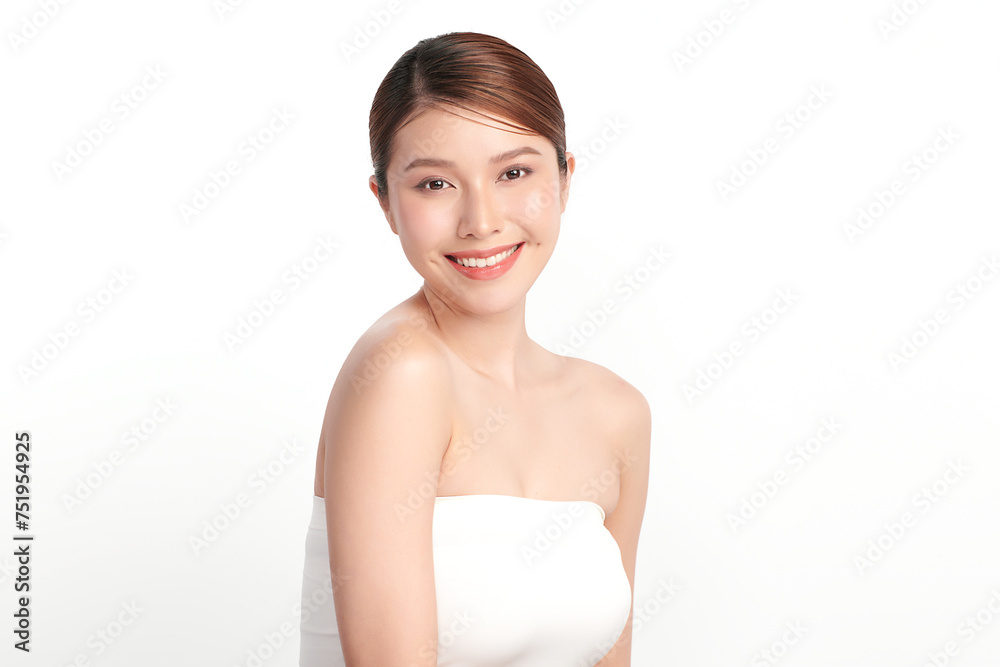 Beautiful young asian woman with clean fresh skin on white background, Face care, Facial treatment, Cosmetology, beauty and spa, Asian women portrait. Beautiful young asian woman with clean fresh skin on white background, Face care, Facial treatment, Cosmetology, beauty and spa, Asian women portrait.