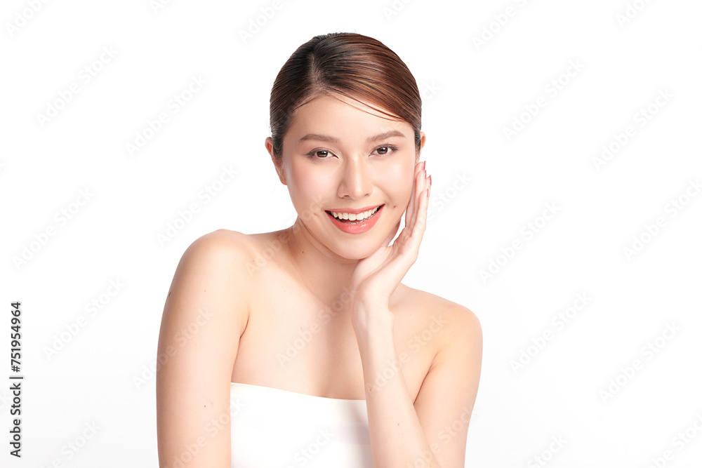 Beautiful young asian woman with clean fresh skin on white background, Face care, Facial treatment, Cosmetology, beauty and spa, Asian women portrait. Beautiful young asian woman with clean fresh skin on white background, Face care, Facial treatment, Cosmetology, beauty and spa, Asian women portrait.