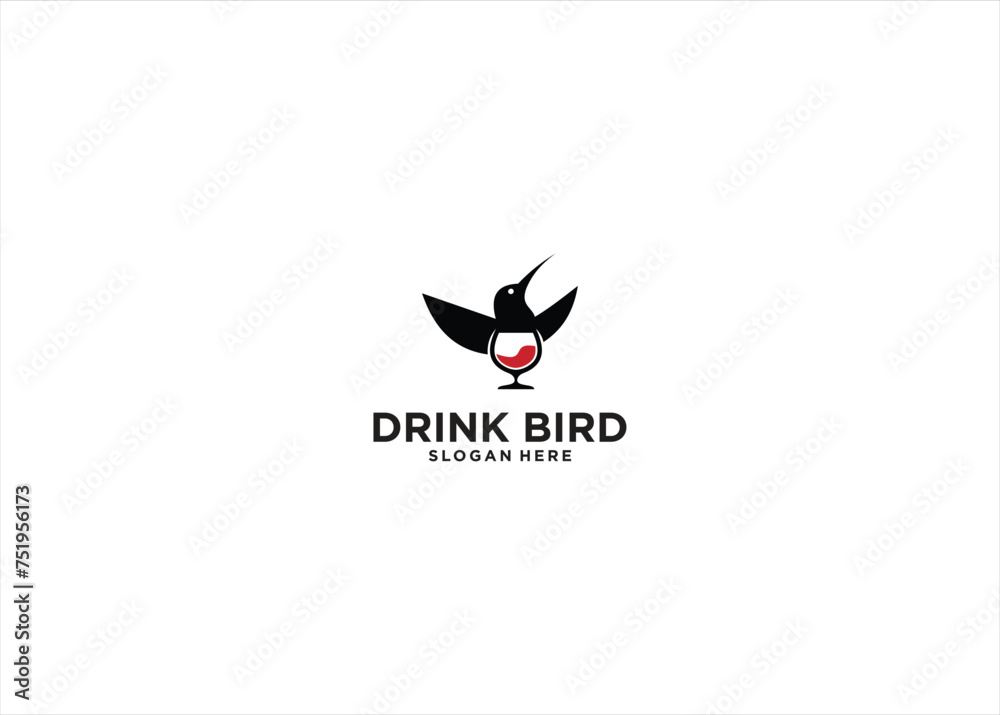 Wine Bird Logo Stock Vector Wine Bird Logo Stock Vector