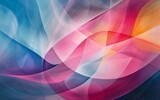 Abstract wallpaper,color luminogram, layered angular geometric shapes in vibrant colors.