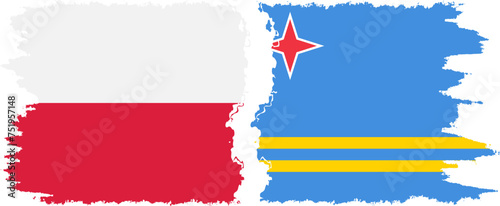 Free Download Aruba and Poland grunge flags connection vector - GFXLoad