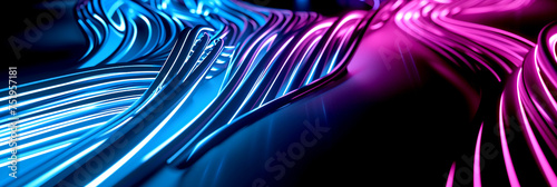 Abstract Background with Neon Lines