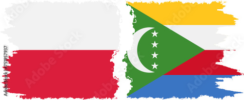 Free Download Comoros and Poland grunge flags connection vector - GFXLoad