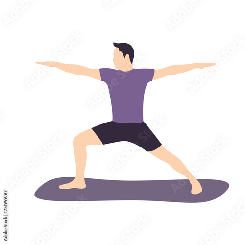 Illustration vector graphic of a man doing yoga exercise. Suitable to place on content about yoga or sport, etc.