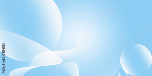 Abstract light blue background with shape freeform curved wavy and copy space. Graphic illustration, light blue wallpaper. Template for a website, cover, and background design.