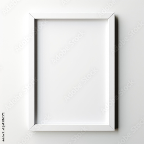Blank picture frame template isolated on white