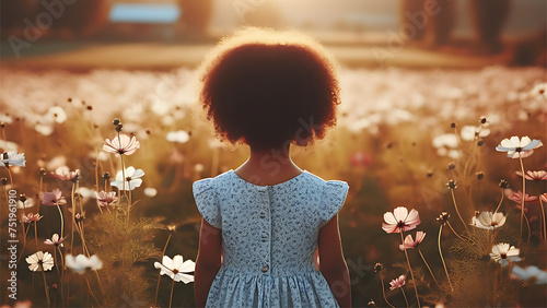 Child in a flower field  © Kira